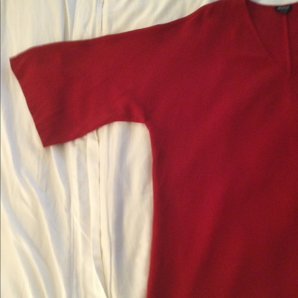 Worth Firecracker Red Crepe V-Neck Tunic - Picture 3 of 9